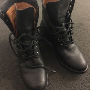 Frye’s Veronica Black Combat Boot, Size 10